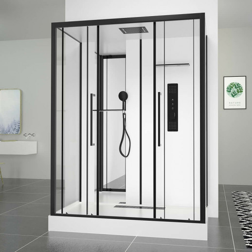 Душевая кабина Black&White Galaxy 160х85 8030000 с гидромассажем прямоугольная