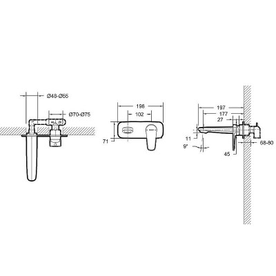 Смеситель для раковины Bravat Source P8173218BW-ENG черный матовый однорычажный