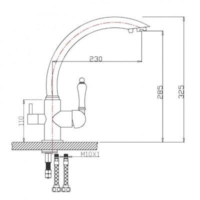 KorDi Black Line Edition KD 2382 - L047 Black/Chrome смеситель для кухни, черный матовый