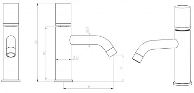 Смеситель для раковины Boheme Stick 121-GCR.2 золото/хром