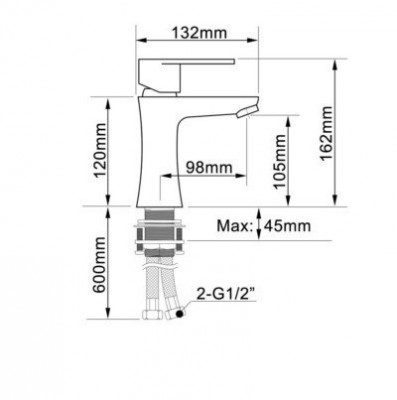 KorDi Thur KD 6601 - D70 смеситель для раковины, хром
