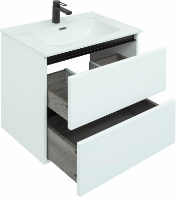Тумба под раковину De Aqua Ариетта New 60 265579 белая матовая напольная
