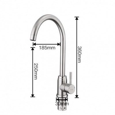 Смеситель Frap для кухни однорычажный поворотный сатин (F41899-1)