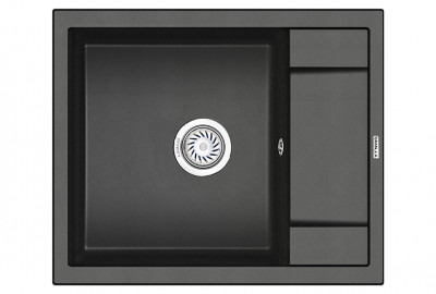 Кухонная мойка GRANULA (6002, чёрный) кварц 1 чаша прямоугольная 60х50