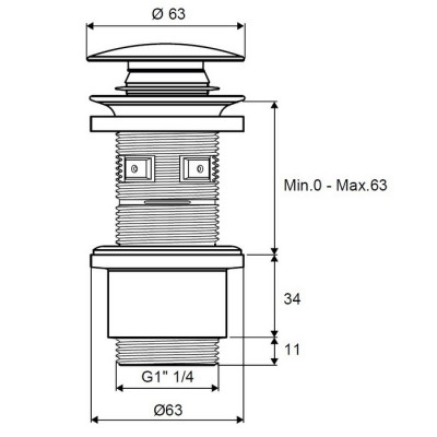 Пробка "click-clack" к сифону EXCELLENT золото (ARIN.1485.01GL)