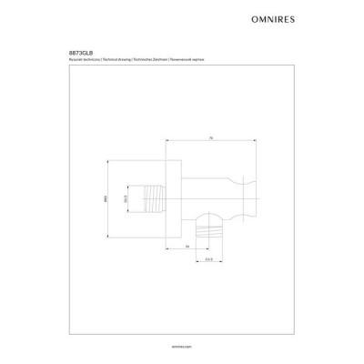 Угловой соединительный элемент OMNIRES 8873 брашированное золото (8873GLB)
