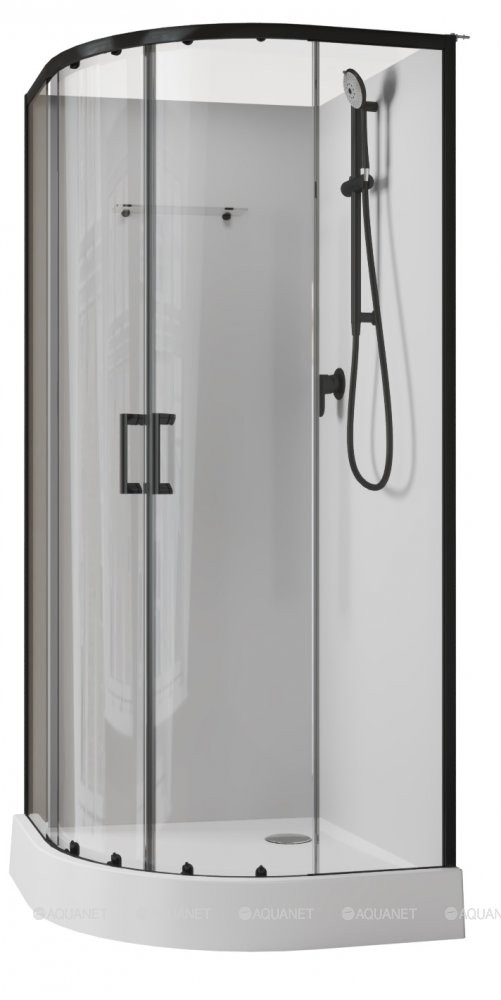 Душевая кабина Aquanet Passion EVO 100R Black 100x100 четверть круга (00282010)