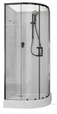 Душевая кабина Aquanet Passion EVO 100R Black 100x100 четверть круга (00282010)