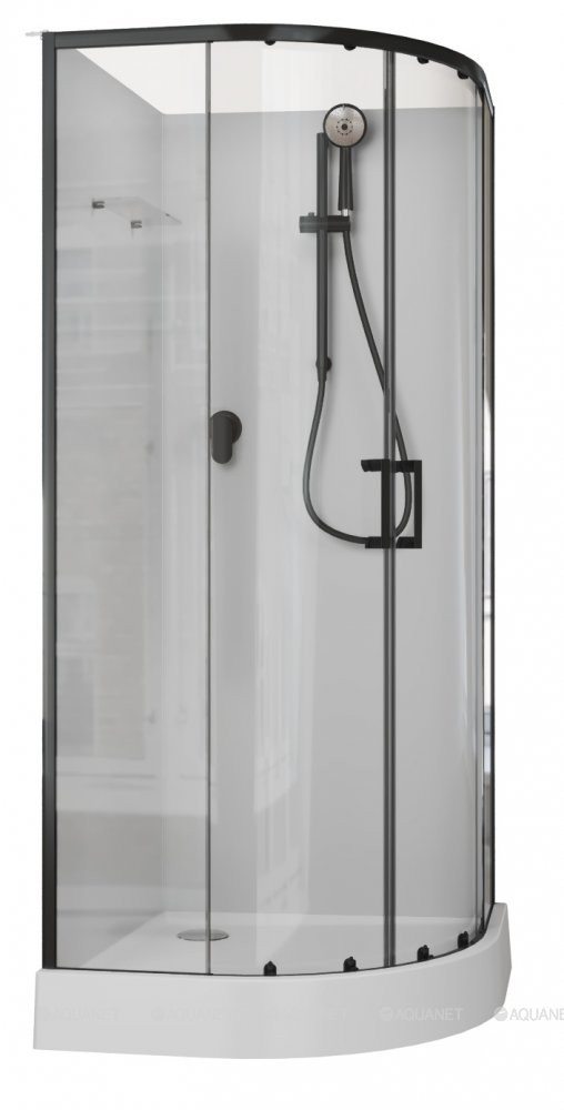 Душевая кабина Aquanet Passion EVO 100R Black 100x100 четверть круга (00282010)