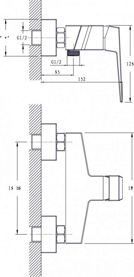 Смеситель для душа  RUSH Thira (TR3635-63)