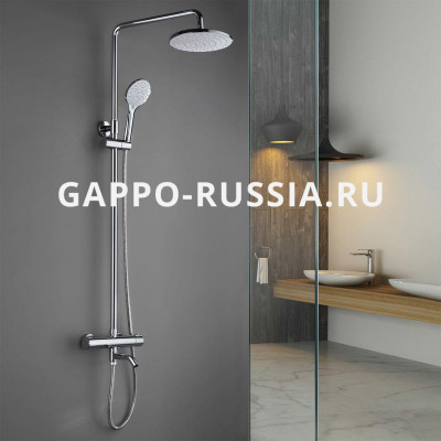 Душевая стойка с термостатом Gappo хром (G2490)