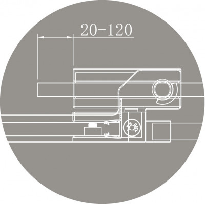 Душевой уголок CEZARES 80 x 80 x 195 см полукруглая Nero (SLIDER-R-2-80/90-C-NERO)