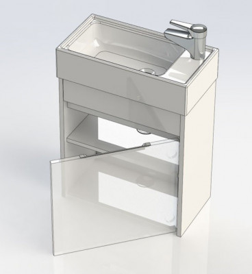 Aquanet Лидс 50 тумба с раковиной, эвкалипт мистери