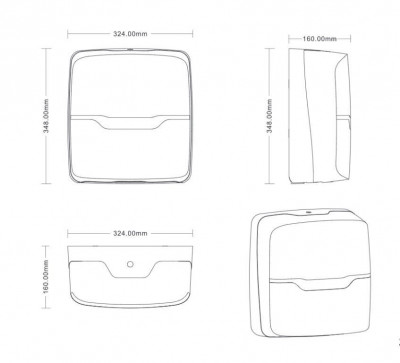 Диспенсер для листовых бумажных полотенец V сложения "MERIDA HARMONY" ABS-пластик