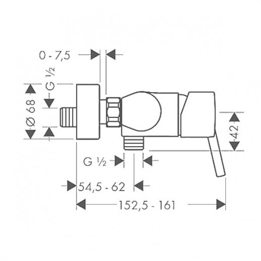 Hansgrohe Metris S 31660000 смеситель для душа, хром