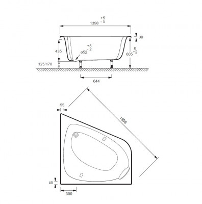 JACOB DELAFON ODEON UP E6070RU-00 угловая ванна, акрил, 140 см x 140 см, белая