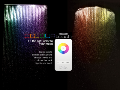 Otler Brilliant BA42 квадратный душ с подсветкой, 7 цветов, 42 х 42см