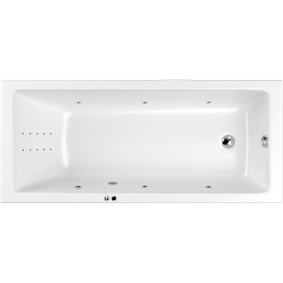 Ванна акриловая Whitecross Wave Slim 170x75 0111.170075.100.LINENANO.CR с гидромассажем прямоугольная