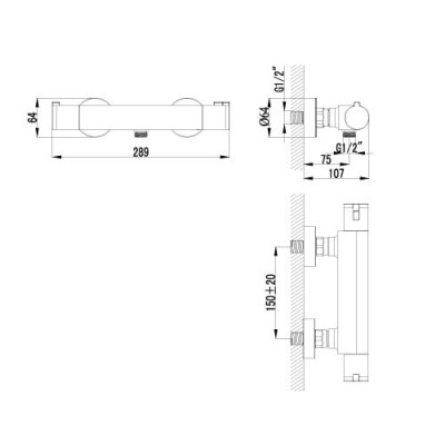 Lemark Yeti LM7833C смеситель для душа термостатический, хром