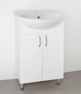 Тумба под раковину Style Line Эко Фьюжн 9 ЛС-00000073 для ум. Уют 55 белая