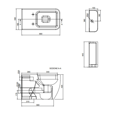 Бачок для моноблока Scarabeo Teorema 2.0 5141, белый
