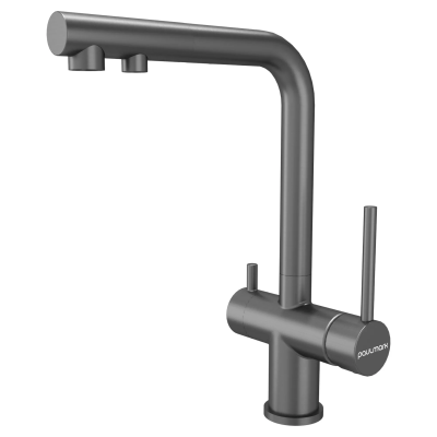 Кухонный смеситель Paulmark Serpentine Se213222-MG серый матовый с выдвижным изливом