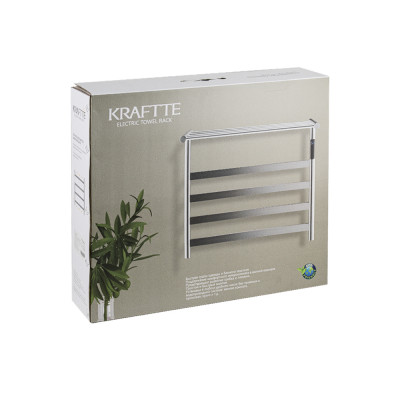 Полотенцесушитель электрический, графит, лесенка, с полкой, 510 х 573 х 220 мм, 4 перекл, 75 W, 220V / 50 Hz, нерж сталь, с таймером до 8 часов KRAFTTE (44020)