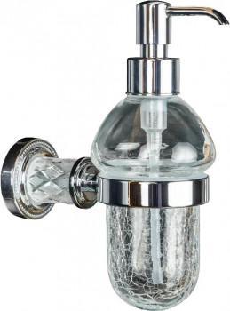 Дозатор для жидкого мыла Boheme Murano Crystal 10912-CRST-CH настенный, хром