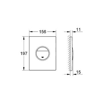 Grohe Nova Cosmopolitan 38765000 клавиша смыва (пластик), глянцевый хром