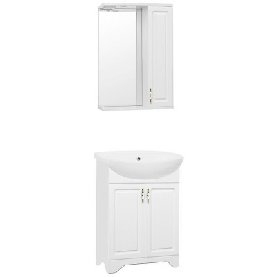 Тумба под раковину Style Line Олеандр 2 Люкс 55 ЛС-00000046 белая напольная