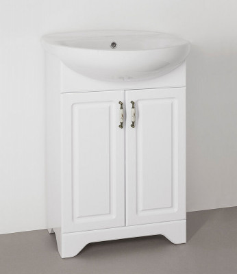 Тумба под раковину Style Line Олеандр 2 Люкс 55 ЛС-00000046 белая напольная