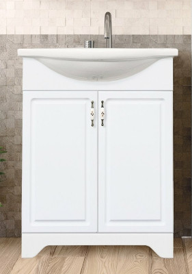 Тумба под раковину Style Line Олеандр 2 Люкс 55 ЛС-00000046 белая напольная