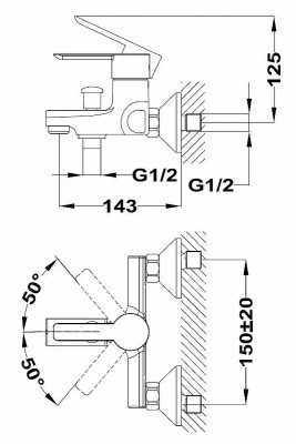 Смеситель для ванны Teka Petra 811216200 хром