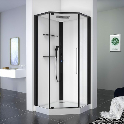 Душевая кабина Black&White Galaxy G8036 100x100 8036000 с гидромассажем форма призма