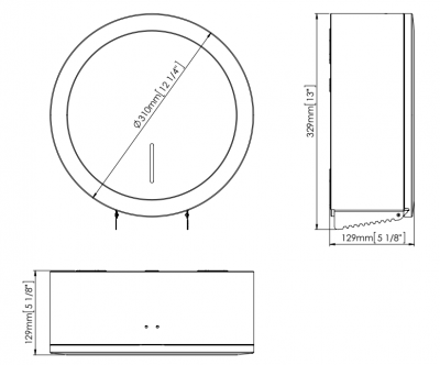 Диспенсер для туалетной бумаги Mediclinics PR2787CS, вместимость: макс. рулона 275 мм, материал: нержавеющая сталь, поверхность: матовая