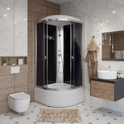 Душевая кабина Niagara Eco 80x80 E80/40/TN без гидромассажа четверть круга угловая