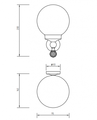 MIGLIORE Amerida SWAROVSKI 16590 светильник настенный, хром