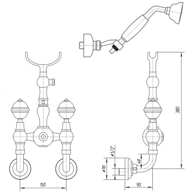 MIGLIORE Cristalia SWAROVSKI 18582 смеситель для душа, бронза