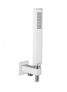Ручной душ Cezares CZR-DEFA4-BIO, квадратный, со шлангом и держателем, белый матовый
