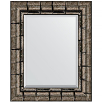 Зеркало настенное Evoform Exclusive 53х43 BY 1358 с фацетом в багетной раме Серебряный бамбук 73 мм