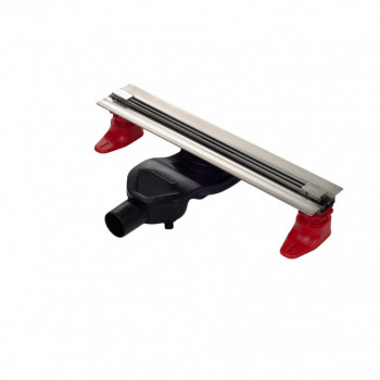 Желоб BERGES водосток SUPER Slim 600, матовый хром, S-сифон D50 H60 боковой