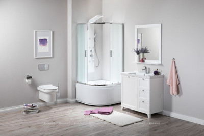 Душевой поддон Aquanet Optimal 90х90 четверть круга белый (00293351)