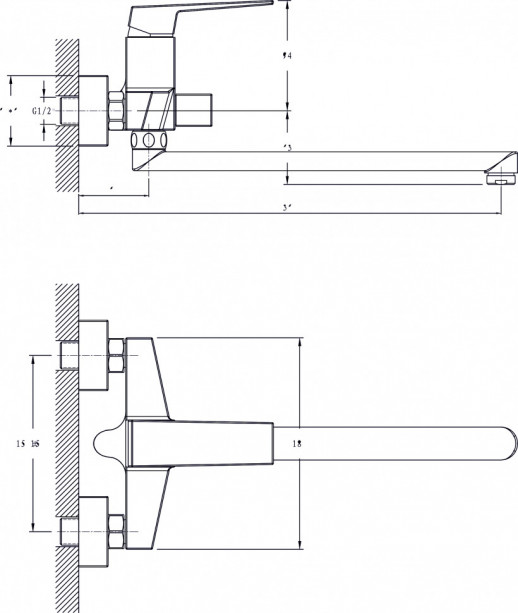 Смеситель для ванны с душем RUSH Thira (TR3635-51)
