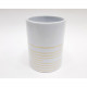 Стакан для зубной пасты и щётки Primanova белый с золотистыми линиями, SOBRE, 8х8х10,5 см керамика D-19972  (D-19972)