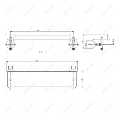 Полка стеклянная MELANA золото MLN-821004
