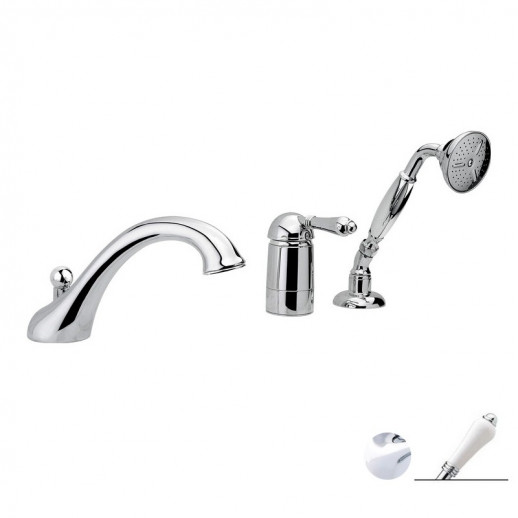 Nicolazzi Classica 3414 CR 76 смеситель на борт ванны, хром/ручка P.Mont Blanc