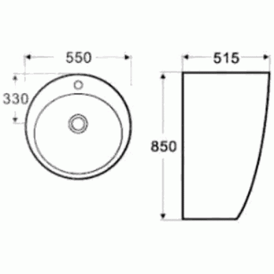 Раковина WeltWasser Merzbach 007 GL-WT 55 10000003913 белый круглая