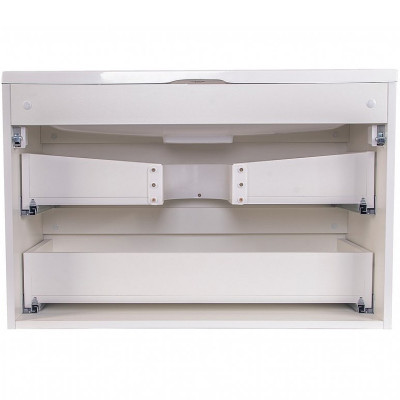 Тумба Style Line Бергамо мини 90 Люкс Plus СС-00002364 подвесная с раковиной белая антискрейч