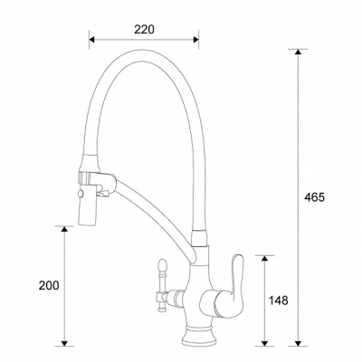 Смеситель для кухни Zorg Sanitary ZR 347-8 YF под фильтр, белый/хром