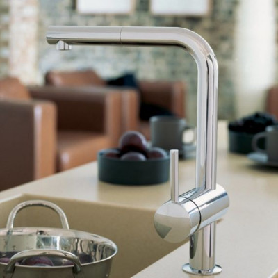 Смеситель для кухни GROHE Minta с выдвижным L-изливом, хром (32168000)